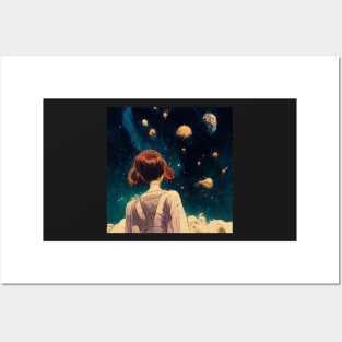 Space Gazing Girl- best selling Posters and Art